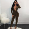 Sexy Bodycon Bandage Jumpsuit Women 2022 Deep V Neck Autumn Winter Rompers Overalls Elegant Party Bodysuits Playsuits
