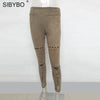 Suede Leather Pants 2022 New Autumn High Waist Lace Up Stretch Skinny Bodycon Pencil Leggings Pants Bandage Pants Women