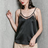 Silk Vest Camis Female Tank Tops Women Bottom Outside Wear Summer Big Size Black White