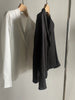 Silk white shirt female in the spring and autumn 2023 chic black mulberry silk v-neck blouse senior professional suit collar