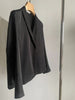 Silk white shirt female in the spring and autumn 2023 chic black mulberry silk v-neck blouse senior professional suit collar