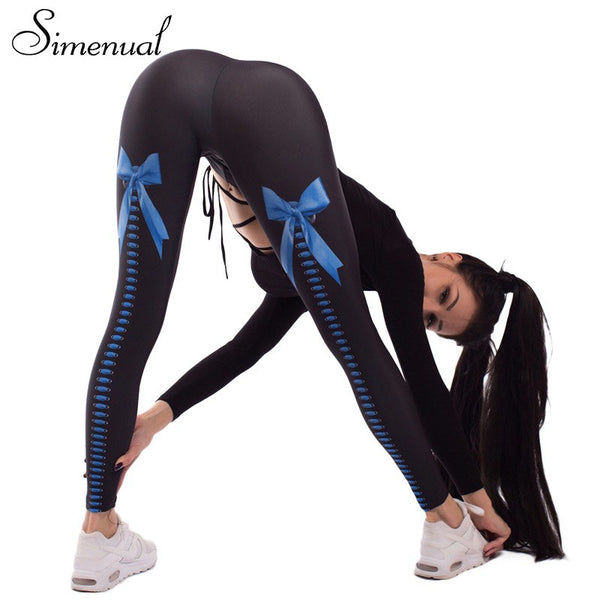 Bownknot push up leggings sportswear for women 2022 harajuku print bodybuilding fitness legging female pants activewear