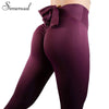 Ruching bowknot harajuku legging sportswear push up bodybuilding high waist leggings for women fitness elastic jeggings