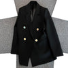 Simple Blazer  Notched Collar   Office Blazer Formal Office Lady Loose Simple Blazer Coat