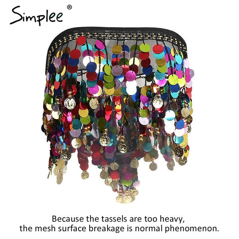 Black beading summer beach short top tees Backless sash punk crop top women Sexy chain sequin tassel chiffon tube top