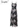 floral print sexy women jumpsuit romper Split casual jumpsuit Loose vintage summer jumpsuit overalls playsuit