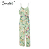 floral print strap tiered ruffle jumpsuit women Sexy high waist wide leg loose jumpsuit 2022 summer beach playsuit