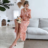 Simplee Casual printed spring women Maxi dress High-waist V-neck lace-up beach Vestidos  loose buttoned A-line dress 2022