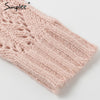 Simplee Hollow out crohect knitted cardigan sweater Women winter lady sweater Long sleeve high waist female outwear jumper 2019