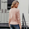 Simplee Hollow out crohect knitted cardigan sweater Women winter lady sweater Long sleeve high waist female outwear jumper 2019