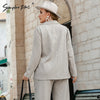 Simplee Plus Women blazer suits large size 4XL Elegant plus size two piece sets office lady Oversize tracksuit 2023 Autumn new