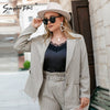 Simplee Plus Women blazer suits large size 4XL Elegant plus size two piece sets office lady Oversize tracksuit 2023 Autumn new