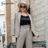 Simplee Plus Women blazer suits large size 4XL Elegant plus size two piece sets office lady Oversize tracksuit 2023 Autumn new