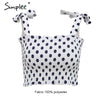 Ruffle strap tank top tees women crop top Casual fitness dot tube top camisoles Boho print beach summer tops female