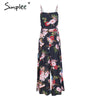 Sexy floral print strap backless jumpsuits women Solid tie up bow flare opening playsuits Summer beach loose jumpsuit