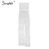 Sexy lace two-piece jumpsuit women Strapless tansparent white romper jumpsuit Elegant summer playsuit loose overalls