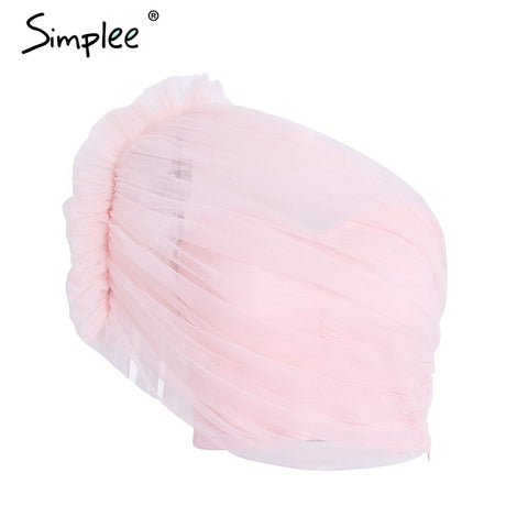 Sexy lace women tank top tees One shoulder mesh crop top female Embroidery elegant ruffle pink summer camisole