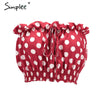 Sexy strapless polka dot crop top women Backless smocking ruffle camisole tank 2022 Casual tie up summer top tees femme