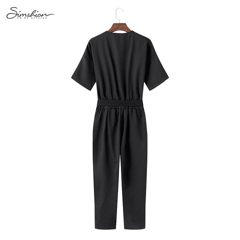 Women Fashion Slim Bodycon Jumpsuit Long Sleeve Black Solid Casual Bodysuit Ladies Casual Vintage Romper Long Jumpsui