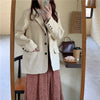 Single Breasted Retro Thick Corduroy Blazer Long Sleeve Office Lady Blazer 2022 Women Outerwear Loose Suit Jacket Coats office
