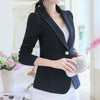Single Button Blazer Coat for Women Clothing Slim Fit Casual Jaqueta Feminina Notched Long Sleeve New Ladies Black Blazers S-2XL