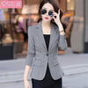 Single Button Blazer Women Jacket Slim Fit Office Lady Blazers Coat Chic Plaid Outerwear Female Pockets Jackets Fashionable Tops