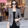 Single Button Blazer Women Jacket Slim Fit Office Lady Blazers Coat Chic Plaid Outerwear Female Pockets Jackets Fashionable Tops