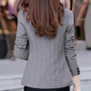Single Button Blazer Women Jacket Slim Fit Office Lady Blazers Coat Chic Plaid Outerwear Female Pockets Jackets Fashionable Tops