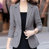 Single Button Blazer Women Jacket Slim Fit Office Lady Blazers Coat Chic Plaid Outerwear Female Pockets Jackets Fashionable Tops