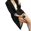 Single Button Spring Autumn Slim Women Long Blazer Suit Jacket Coat Solid Gray Green Black 3XL Plus Size