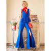 Spring Casual Jumpsuit High Waist Full Length Pleated Patchwork Party Beach Elegant Loose Red Jumpsuit Women Jumpsuits