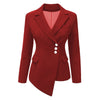 Sisjuly asymmetric single-breasted slim fit women's blazer white stylish short jackets casual slim blazers wear to work blazers