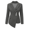 Sisjuly asymmetric single-breasted slim fit women's blazer white stylish short jackets casual slim blazers wear to work blazers