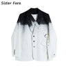 Sister Fara Chic Paint Splash Blazer Jacket Women Spring 2023 Single Button Jacket Coat Autumn Office Lady Loose Casual Blazers