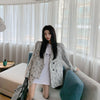 Sister Fara Patchwork Print Blazer Women's Spring Jacket Coat Single Breasted Thin Loose Blazers Ladies Autumn Casual Blazer