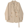 Sister Fara Spring 2022 Lace Casual Blazers Jacket Women Notched Loose Blazers Office Lady Autumn Single Breasted Jacket