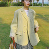Sister Fara Solid Back Buttons Split Blazer Women's Spring Jacket Coat Double Breasted Loose Blazers Ladies Autumn Casual Blazer