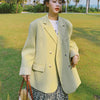 Sister Fara Solid Back Buttons Split Blazer Women's Spring Jacket Coat Double Breasted Loose Blazers Ladies Autumn Casual Blazer