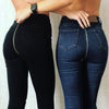 Skinny Jeans High Waist Trousers Daily Women Back Zipper Pencil Stretch Denim Skinny Jeans Pants High Waist Trousers