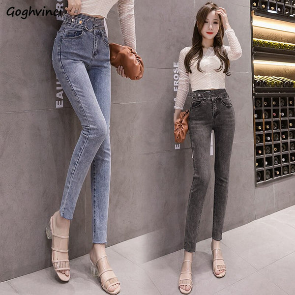 Skinny Jeans Women High Waist Elasticity Slim Ins Harajuku Womens Sexy Elegant Daily Streetwear Pencil Denim Trousers BF