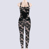 Skinny Jumpsuits Women Spaghtti Strap Bodysuits Backless Waist Pants Women Camouflage Sheath Bodysuits