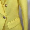 Skirt Blazer Yellow Suit Women Golden Double Breasted Button Mint Green Cotton Linen Blazers Skirt Two Piece Sets Blazer Suit