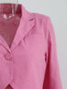 Skirt Set Coat Summer Sexy Short Suit Split Hip Skirt Two-piece Suit Cotton Pink Jacket Casual Office Lady Blazer and Skirt Set