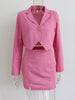 Skirt Set Coat Summer Sexy Short Suit Split Hip Skirt Two-piece Suit Cotton Pink Jacket Casual Office Lady Blazer and Skirt Set