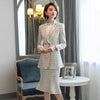 Skirt Suit Women Elegant Plaid Blazer Jacket Coat Office Ladies Work Formal Business Wear Two Piece Set Winter Clothes Plus Size