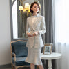 Skirt Suit Women Elegant Plaid Blazer Jacket Coat Office Ladies Work Formal Business Wear Two Piece Set Winter Clothes Plus Size