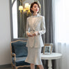 Skirt Suit Women Elegant Plaid Blazer Jacket Coat Office Ladies Work Formal Business Wear Two Piece Set Winter Clothes Plus Size