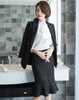 Skirt Suit Women Elegant Plaid Blazer Jacket Coat Office Ladies Work Formal Business Wear Two Piece Set Winter Clothes Plus Size