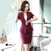 Skirt Suit Women Summer Short Sleeve OL Ladies Blazer Skirt Two Piece Set Office Uniform Black Business Work Outfit