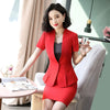 Skirt Suit Women Summer Short Sleeve OL Ladies Blazer Skirt Two Piece Set Office Uniform Black Business Work Outfit